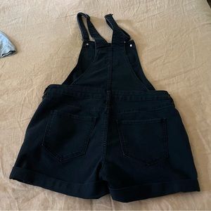 Old Navy Black Denim Shorts Overalls Shortalls Medium